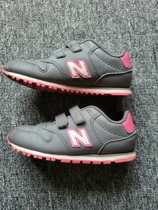 New Balance 500 Girls' Sneakers Size 27.5 Grey and Pink with Velcro – photo 2